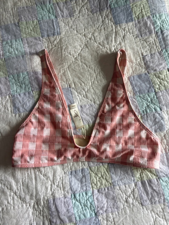 Seea Other - Seea Pink & White Check Bikini Bralette